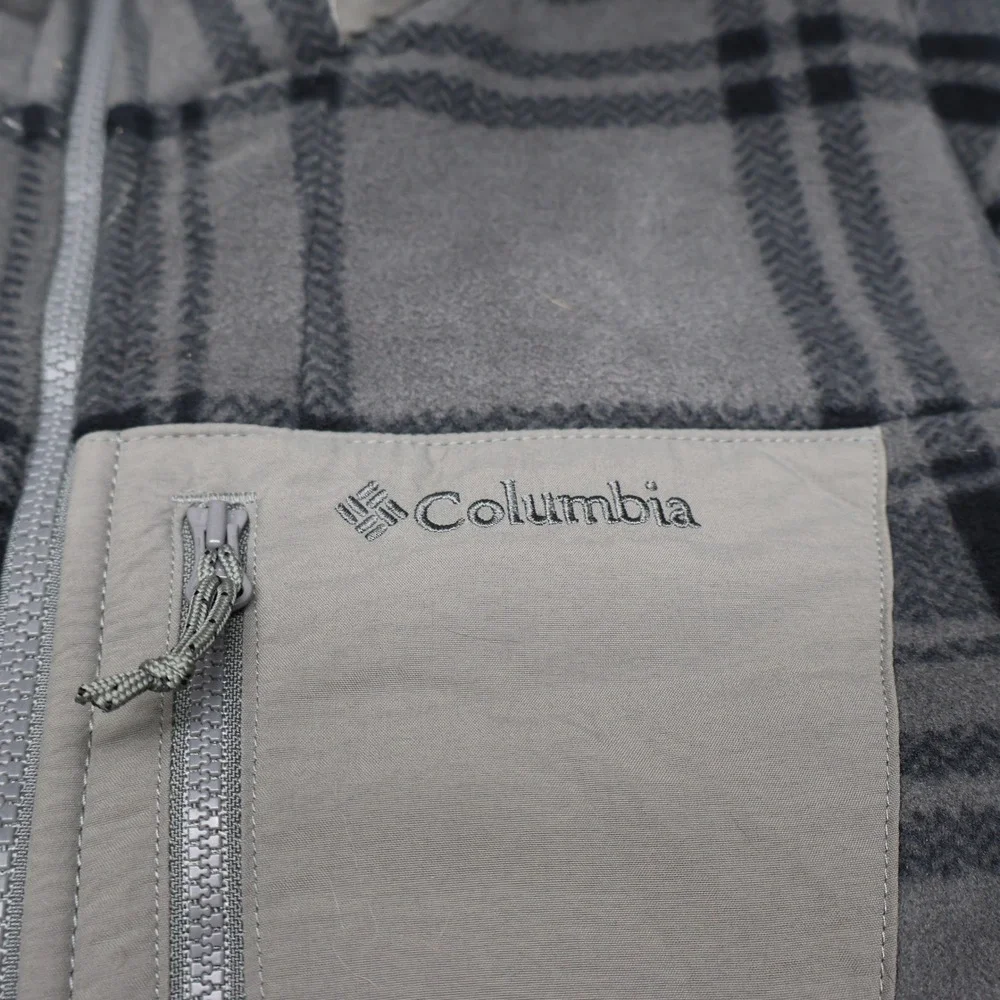 Columbia Jacket Womens XL Blue Plaid Panorama Ridge Fleece‎ Sherpa Lined Outddor